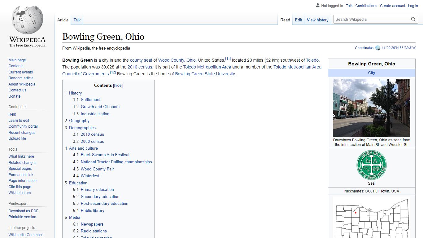 Bowling Green, Ohio - Wikipedia