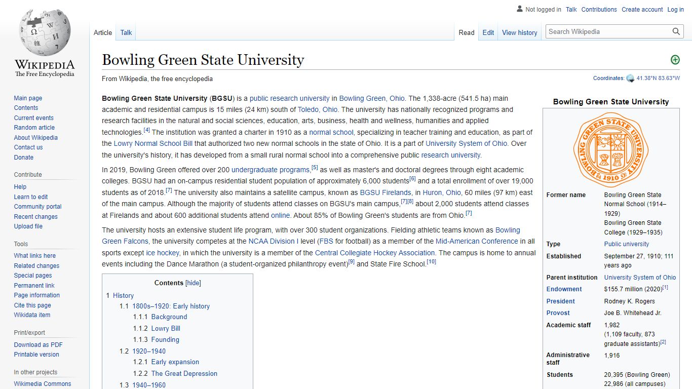 Bowling Green State University - Wikipedia